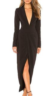 Chrissy Teigen X Revolve Long Sleeve Emmett Maxi Suit Dress Black Women's Size S