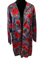 Delicates Vintage Floral Paisley Whimsygoth Dark Romance Longline Duster Top