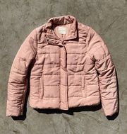 Light Pink Blush Quilted Puffer Jacket