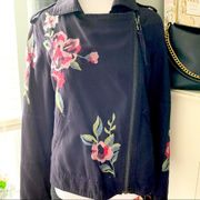 Kensie  Black Floral Embroidered Jacket