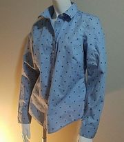 Nautica Blue Boat Wheel Print Button Down Shirt (M)