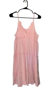 Live Well Cato Pink Babydoll Tiered Slinky Night Gown