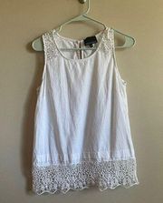 Cynthia Rowley linen blend womens white tank small