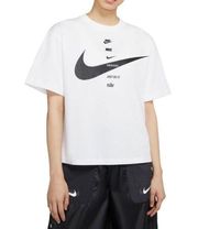 Nike NWT  SWOOSH JUST DO IT RELAXT FIT T SHIRT WHITE XL