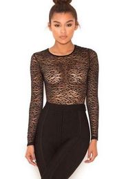 HOUSE OF CB Carmine Black Lace Bodysuit