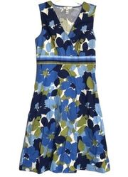 Croft & Barrow stretch floral midi dress with pockets size 16