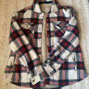 Flannel jacket with fluff inside.