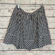 NORMA KAMALI Gingham Skirt 100% Cotton Blue/White Checks-14