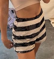 Striped Sequin Shorts