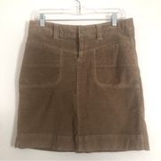 ATHLETA BROWN SOFT VELOUR WASHED VELVET LONG LINE MINI SKIRT