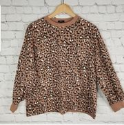 Reeves Sweatshirt XS Womens Boxy Leopard Brown