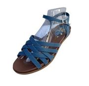 Journee Collection Kimmie Ankle Strap Sandals‎ Blue Buckle Flat Heel 11 …