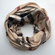 Fraas Plaid Lightweight Infinity Scarf Wrap Beige Made in Germany