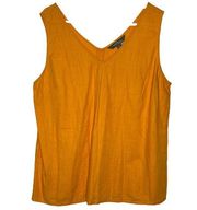 Market & Spruce Stitch Fix Mustard Yellow V Neck Cotton Linen Tank Top