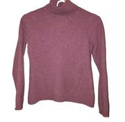 Garnet Hill 100% Cashmere Turtleneck Sweater Purple Medium