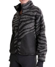 Varley Napoli Sherpa zebra print zip high neck jacket size M