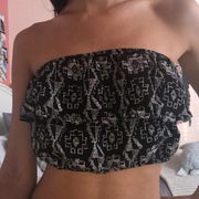 2B  Ruffle Tribal Pattern Tube Top Bandeau