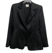 Armani Collezioni Black Sz 8 Wool One Button Blazer Suit Jacket Dark Inkwell