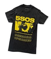 5 Seconds Of Summer Black and Yellow Photo Graphic Band T-Shirt XS