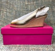 Lilly Pulitzer Gigi Wedge Slingback Sandal in Gold Metallic