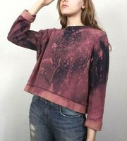 Custom Hand Bleach Dyed Long Sleeve Thermal Shirt