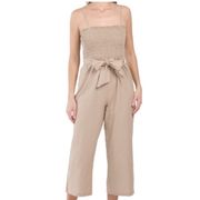 House of Harlow 1960 Linen Cropped Jumpsuit Size Medium