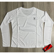 Tyr Womens Long Sleeve V-Neck Tee Tshirt - Textured White - Size XL - $40