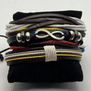 Brand New!! Leather, metal infinity symbol and hemp bracelet bundle