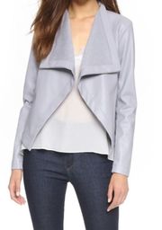 Faux Leather Jacket Light Grey