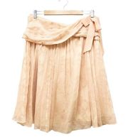 Marc Jacobs Silk Chiffon Flowy Side Bow Skirt Soft Peach Floral Women’s Size 6