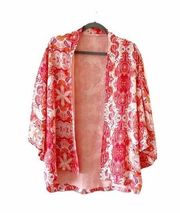 Violet + Claire Kimono Robe Floral Paisley Pink Size Medium Pink Orange White