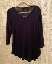 Long Sleeve Navy Blouse 