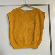 yellow crochet knit sweater vest sleeveless size large unisex