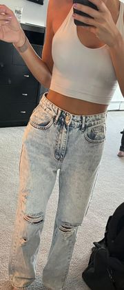 Acid Wash High Waisted Jeans