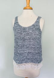 Navy Blue White Striped Sleeveless Top