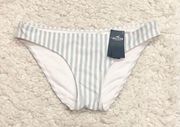 Hollister  Striped Cheeky Bikini Bottoms Blue White Small