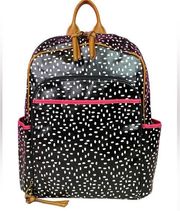 Black Glossy Spots Keyper Leather Backpack