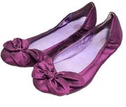 CL by Laundry Women's Purple Ballet Fabric Flats With "Bow" Size 7