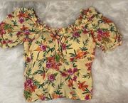 Yellow flower blouse NWT