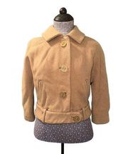 Juicy Couture Jane Jacket Coat Blazer Small Cropped Caramel Camel Beige S