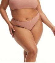 Good American Ribbed Better Bikini Bottom Cheeky in Desert Rose Size 8 / 5XL