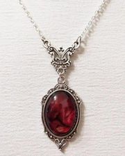 Red Oval Stone Necklace