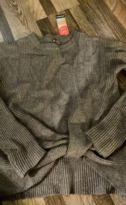 Cropped Waffle Knit Sweater 