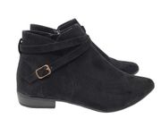 Vagabond Shoemakers Black Suede Ankle Strap Pointed Toe Bootie Women's Size 37