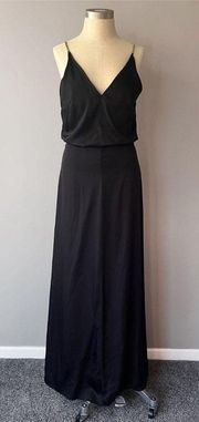 H&M Women's Black Spaghetti Strap Party Formal Long Maxi Dress Size 8