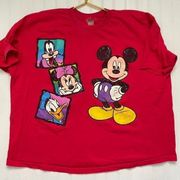 Vintage  Mickey Red Crewneck Tee Women's SZ XL