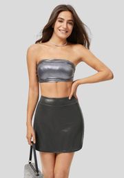 Cloudful™ Shine Fabric High Waisted 2-in-1 Metallic Foil Mini Skirt