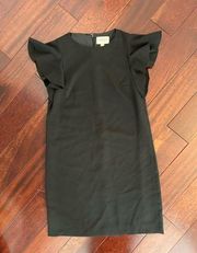 Canvas By Lands End Little Black Dress Size 4 Flutter Sleeve