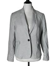 Reiss Blazer Jacket Black White Suit Jacket One Button Sullivan Women's Size L