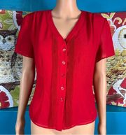 Danny & Nicole Red Holiday Blouse